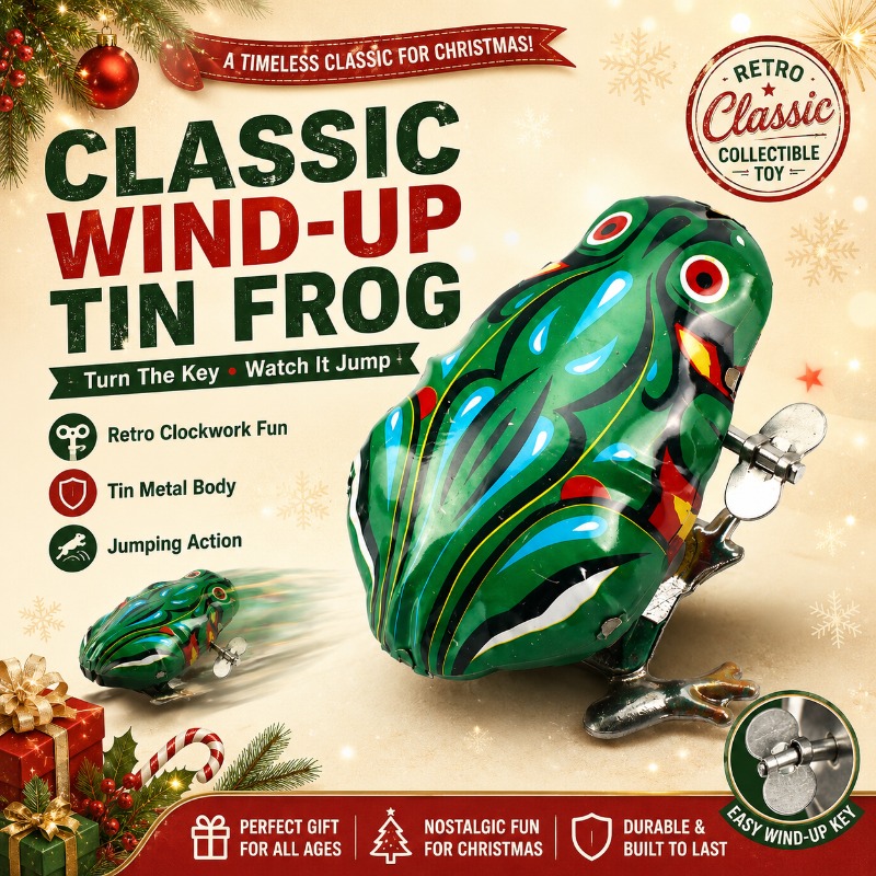 Vintage Toys Collection - Sapo Saltitante de Metal Vintage com