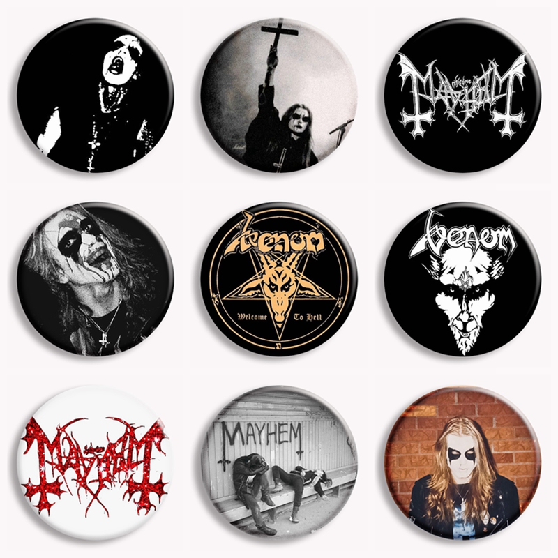Collectible Vintage Brooches - Rock mayhem banda botão macio pino