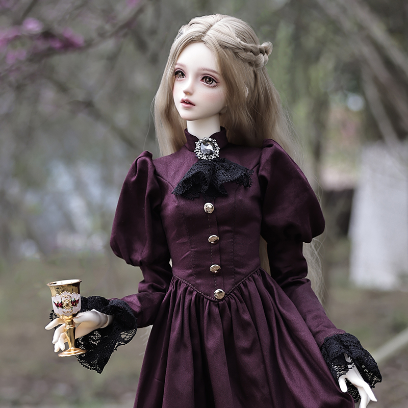 Vintage Toys Collection - Elina-Vintage Aristocratic Purple Dress Resin Art