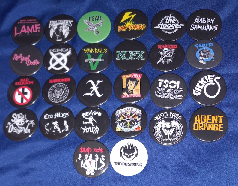 Collectible Vintage Brooches - Botões Personalizados de Bandas de Punk