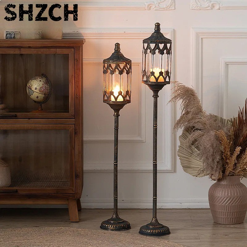 Collectible Vintage Matches - Candelabro de Metal para Exterior, Lanterna