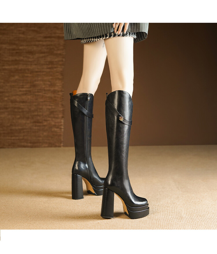 Botas de cano alto de couro ma - Vintage Zipper avaliação e preço