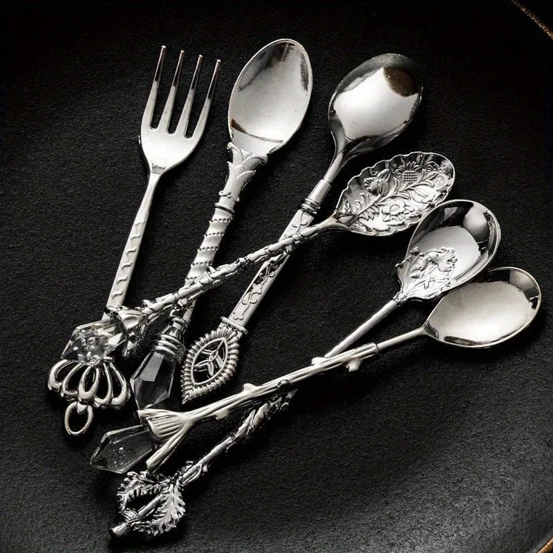 6 pçs vintage colheres garfo e - Vintage Collectible Spoons avaliação e preço