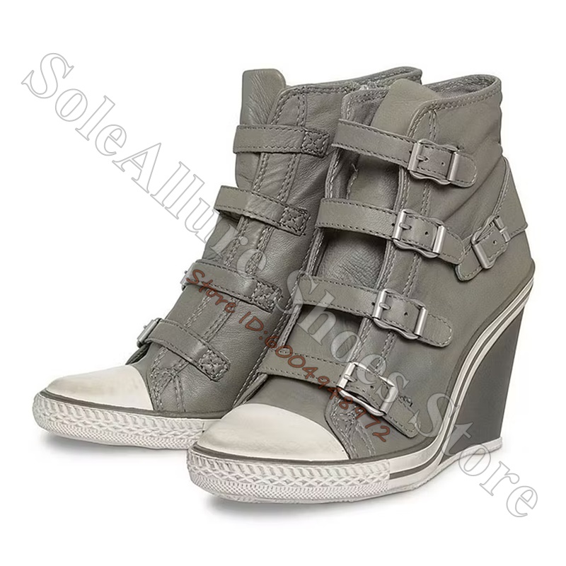 Tênis de cano alto cinza com m - Vintage Zipper avaliação e preço